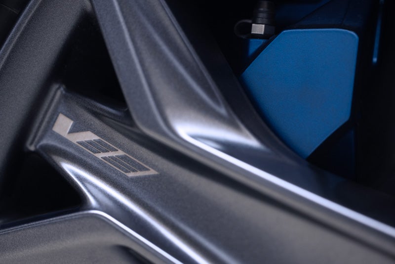 Close-up of the 2026 OPTIQ-V Brembo Performance Front Brakes | Cadillac of Jackson in Ridgeland MS