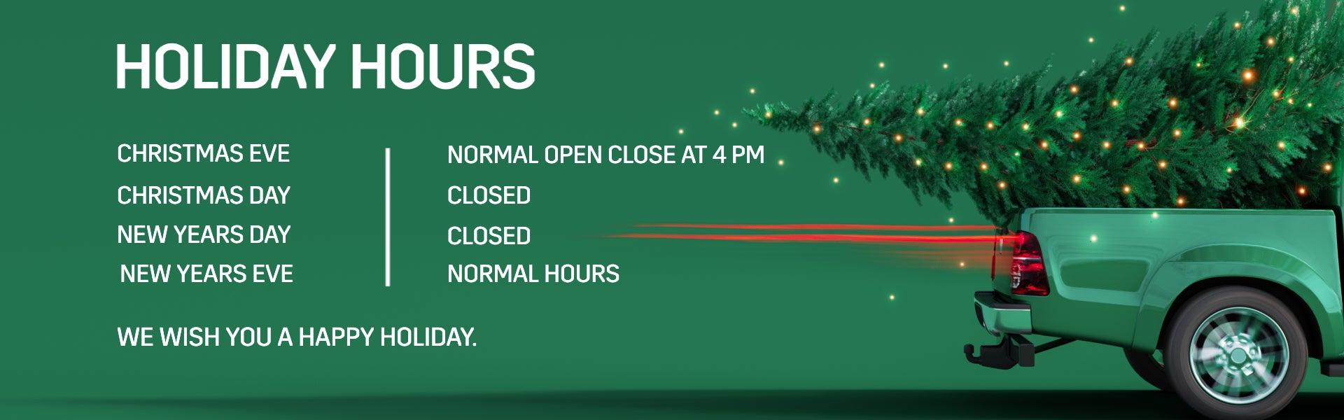 Holiday Hours